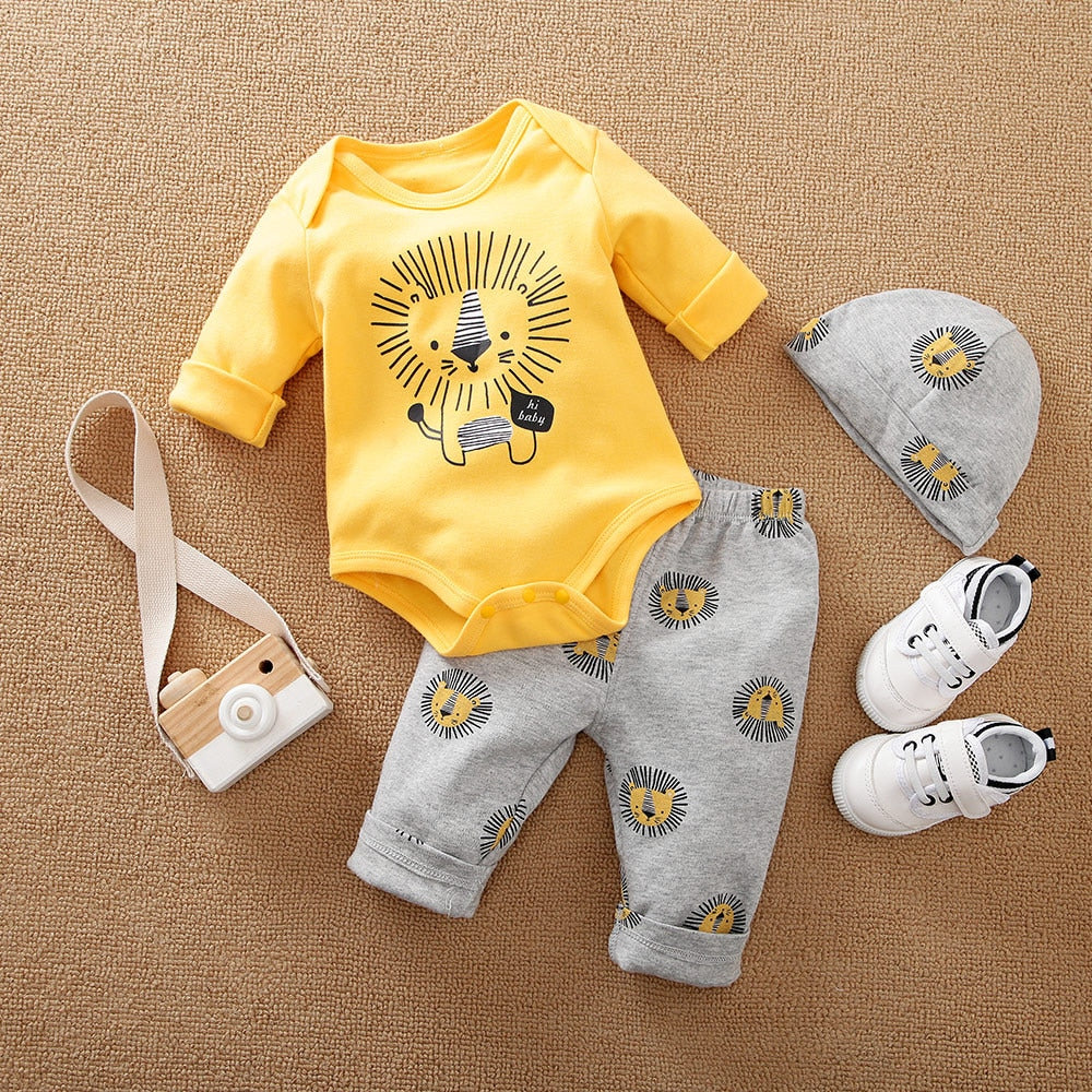 Adorable Dinosaur Printed Summer Outfits for Newborn Boys