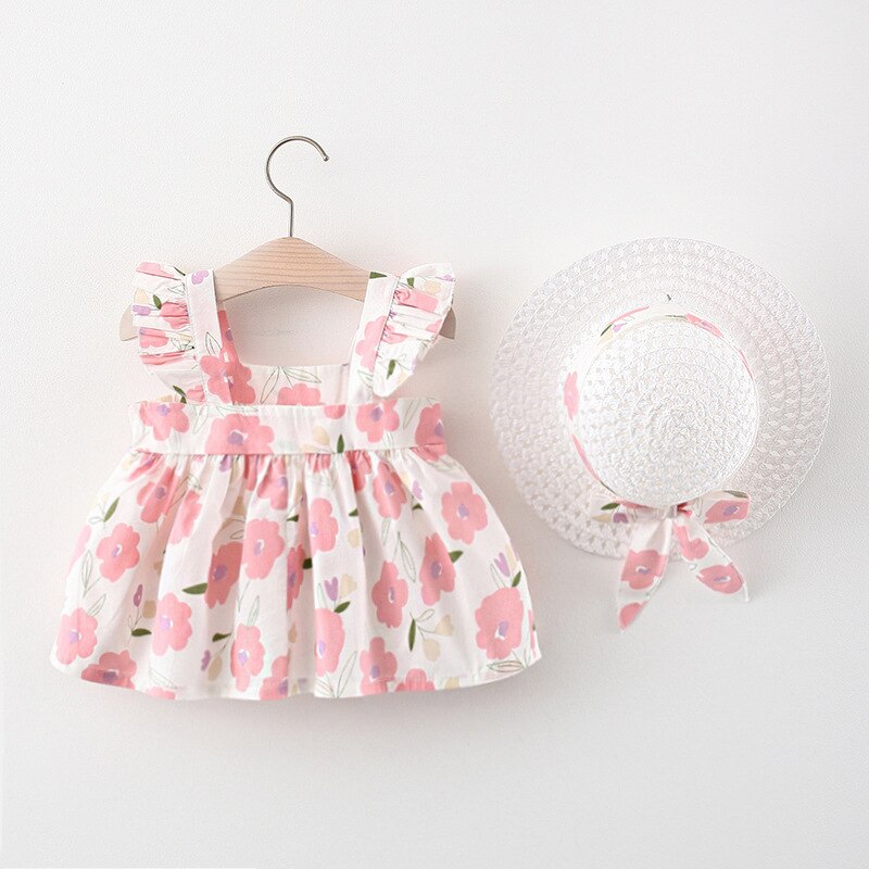 Sweet Flower Baby Girl Dress Set for Summer