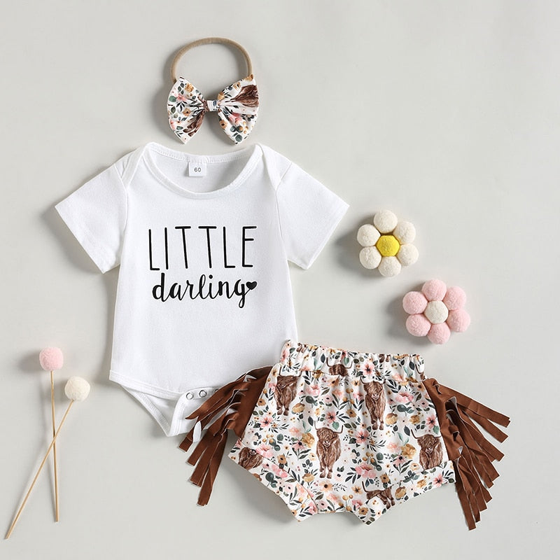 Cute Cattle-themed Summer Outfits for Baby Girls