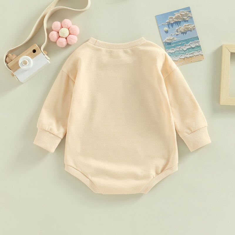 Adorable Autumn Newborn Baby Girls Rompers with Cartoon Letter and Flower Print