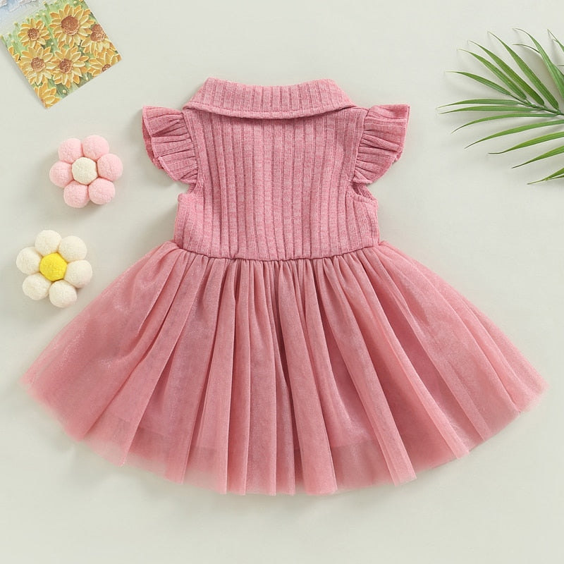 Baby Girls Princess Party Dress with Tulle Tutu and Bow