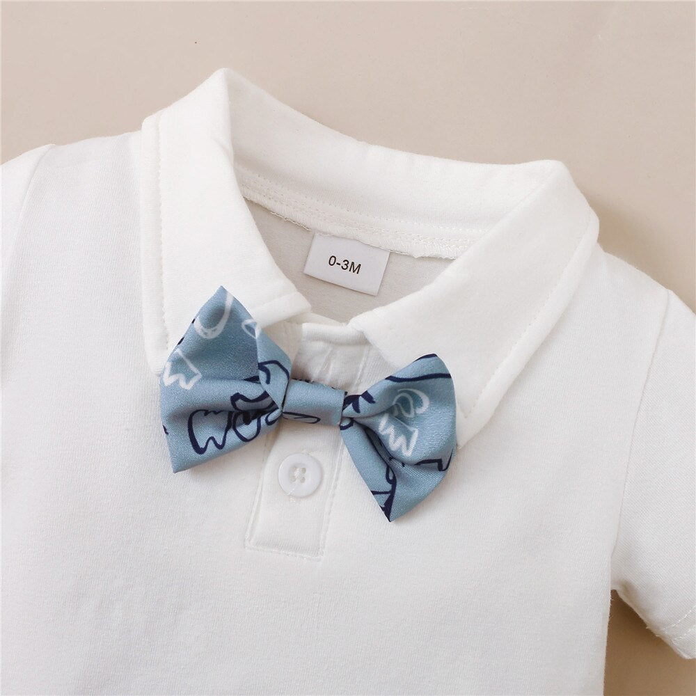 Gentleman Baby Boys Clothing Set - Bodysuit and Overalls for Party and Birthday