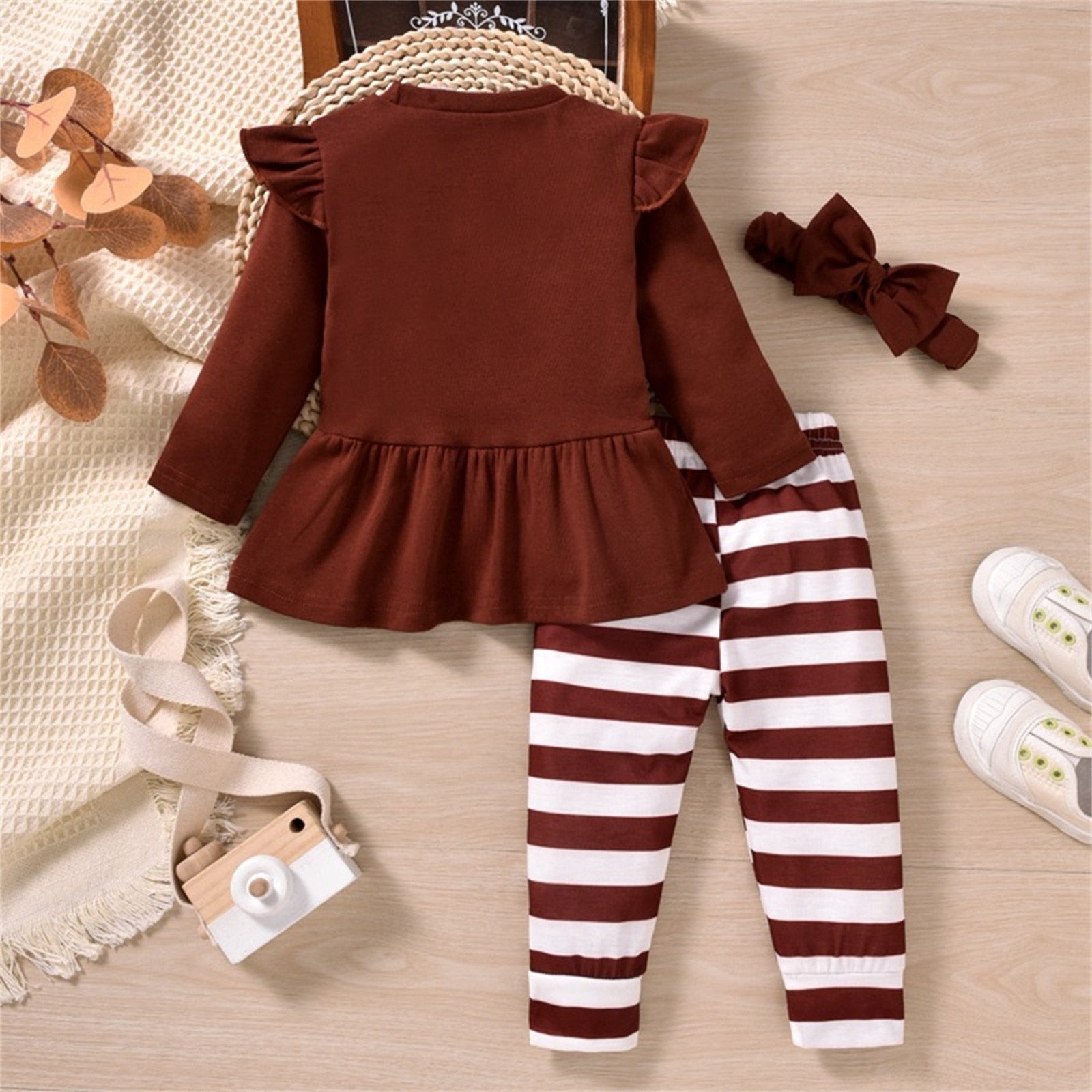 Adorable Thanksgiving Outfits for Your Little Girl - Newborn Infant Baby Girls Clothes Sets with Turkey Print and Stripes