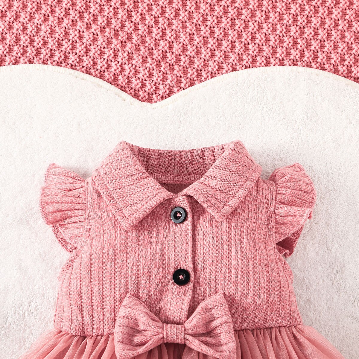 Elegant Baby Girls Tutu Dress with Layered Tulle and Bow Detail