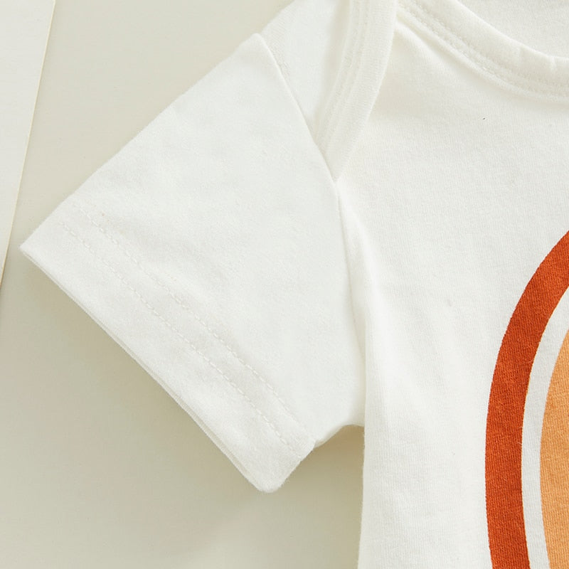 Summer Rainbow Newborn Baby Girls 3PCS Clothes Sets