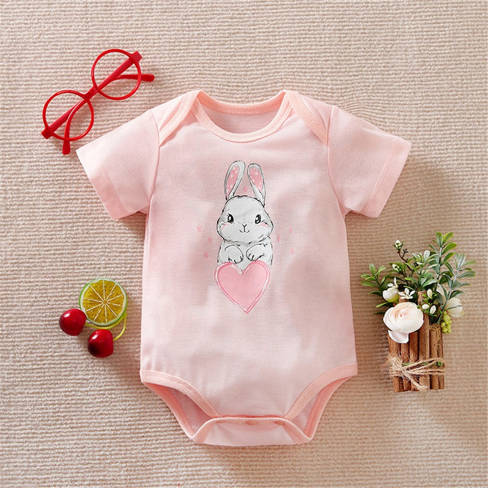 Adorable Short Sleeve Bodysuits for Newborn Girls and Boys