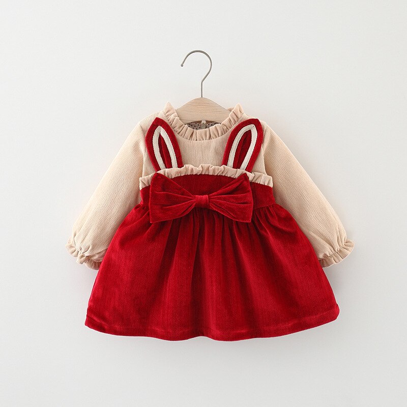 Adorable Newborn Christmas Dress with Sweet Bow and Rabbit Ears