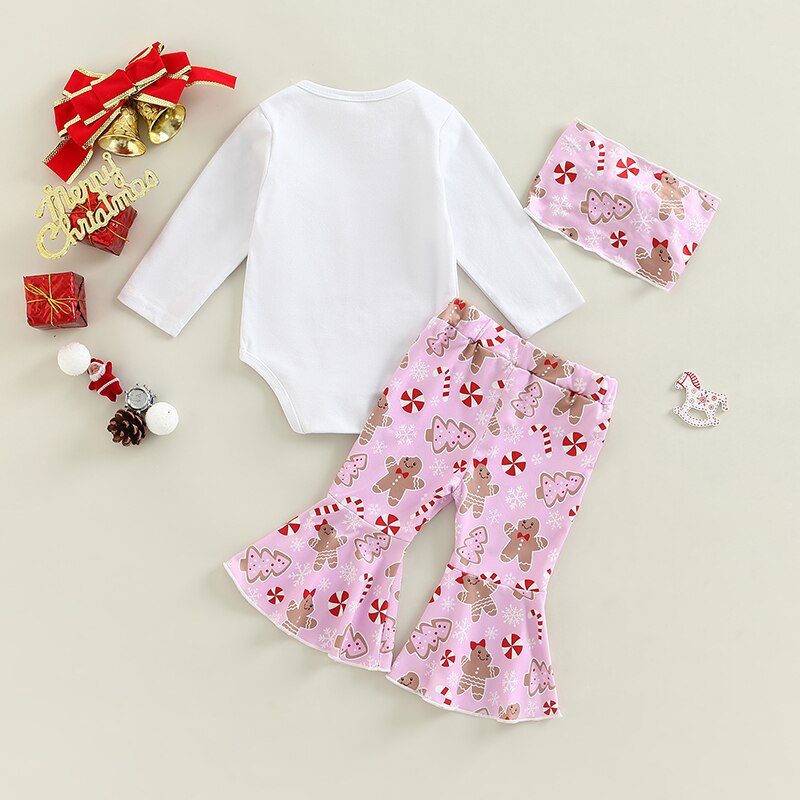 3-Piece Newborn Baby Clothes Set with Letter Print Romper, Pants, and Headband