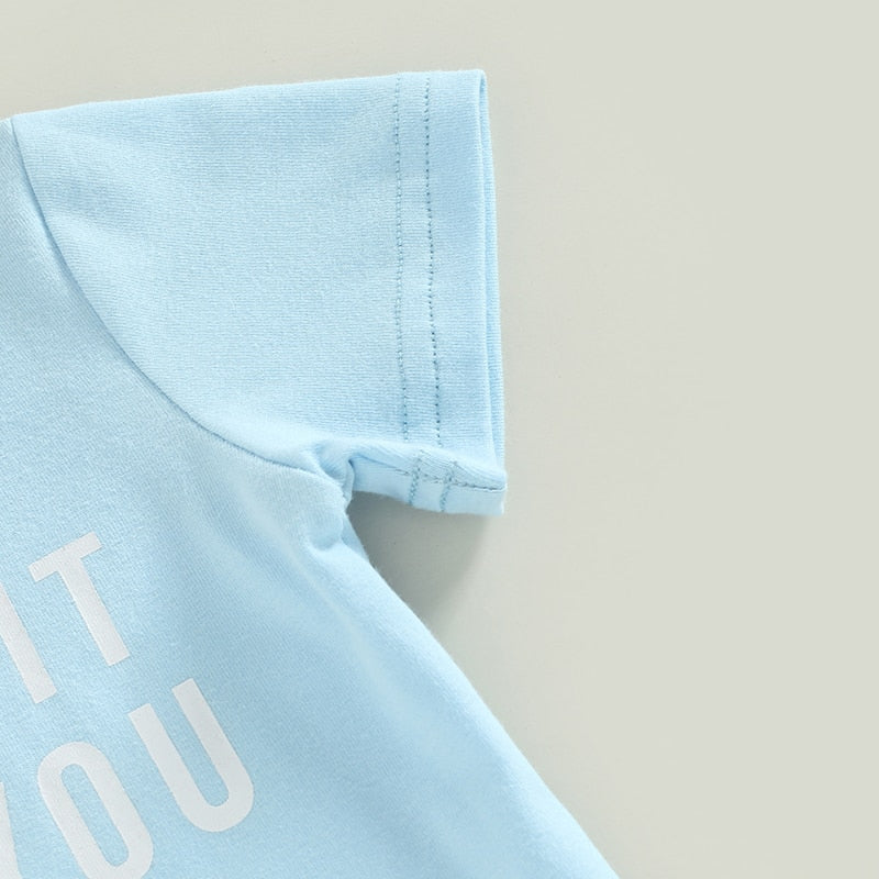 Adorable Easter Baby Boys Clothes Set with Cartoon Letter Print