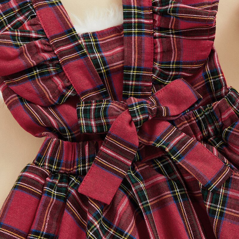 Sweet Christmas Dress for Baby Girls with Hairband