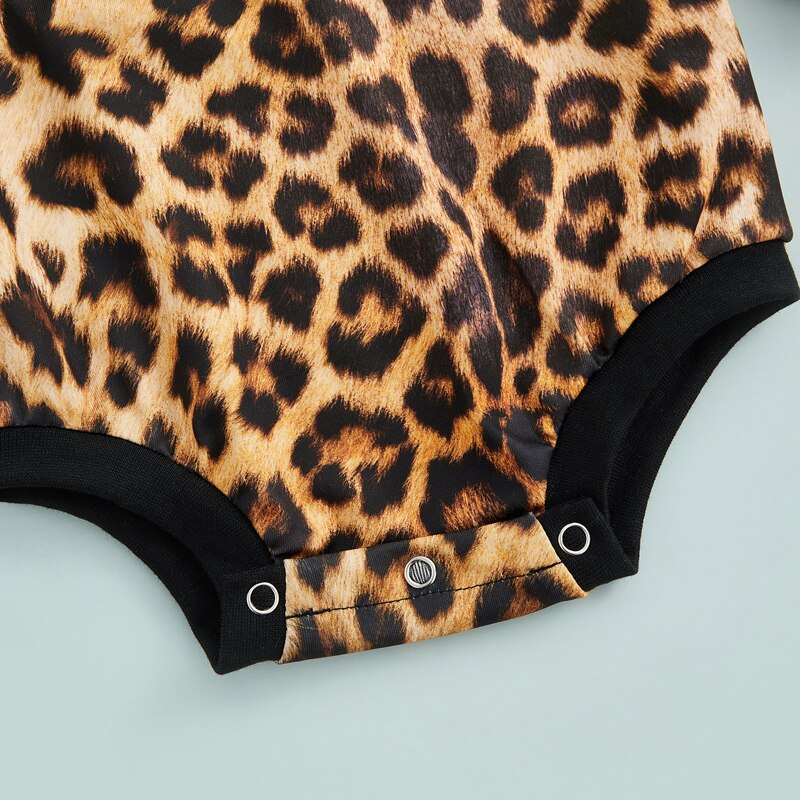 Leopard Print Rompers for Fashionable Newborns