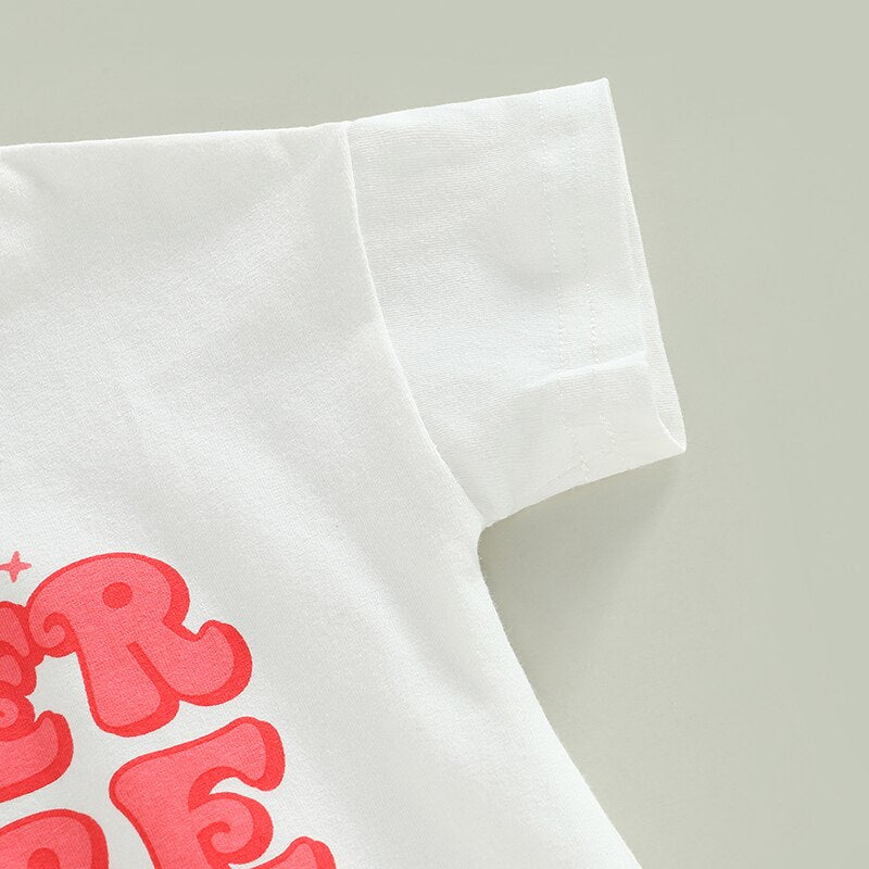Summer Casual Baby Girls Romper with Fun Letter Print
