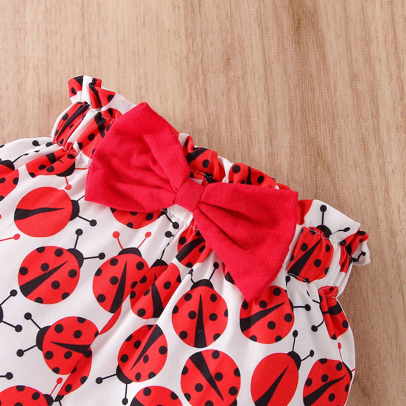 Adorable Ladybug Baby Clothes Set for Girls: Romper, Shorts, and Headband