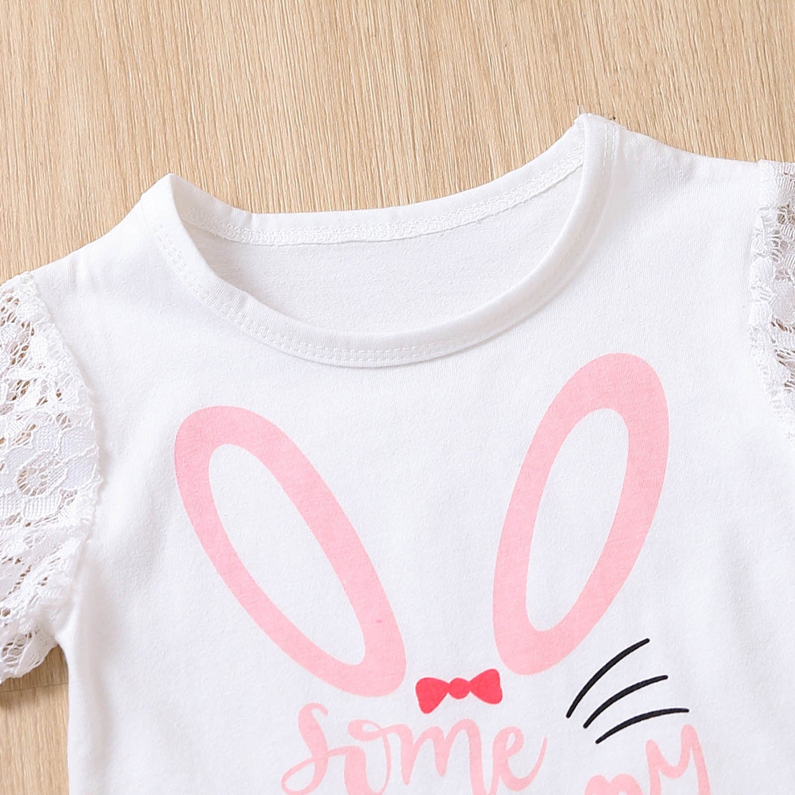Adorable Easter Outfits for Toddler Girls - Short Sleeve Clothes Sets with Cartoon Rabbit Print T-Shirt and Bell Bottoms