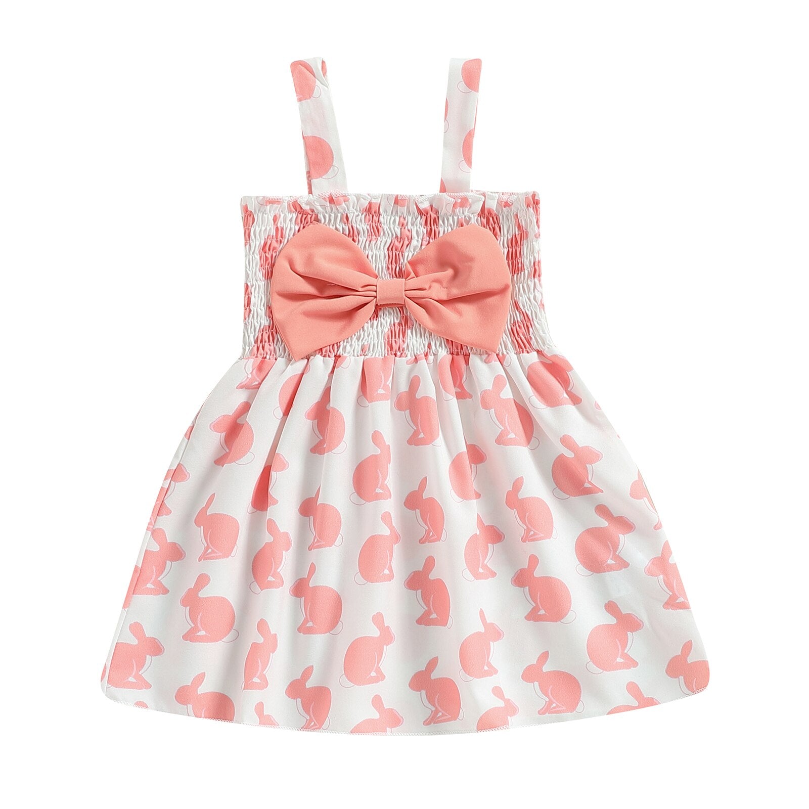Easter Days Outfit for Baby Girls - Sweet Sleeveless Rabbit Print Princess Dress