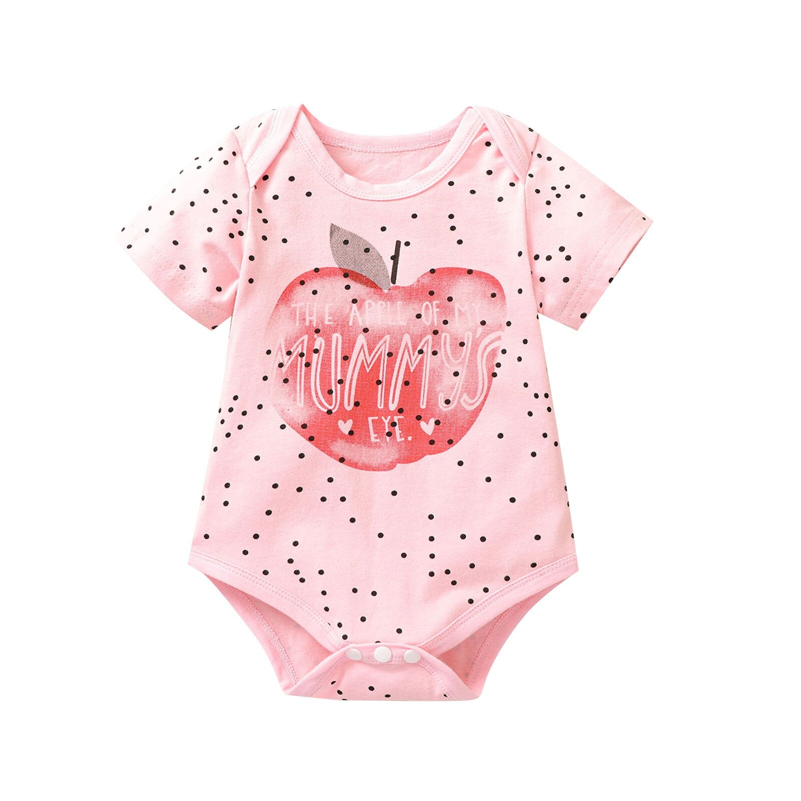 Newborn Baby Girls Short Sleeve Bodysuit with Letters Print for Mother's Day/Father's Day