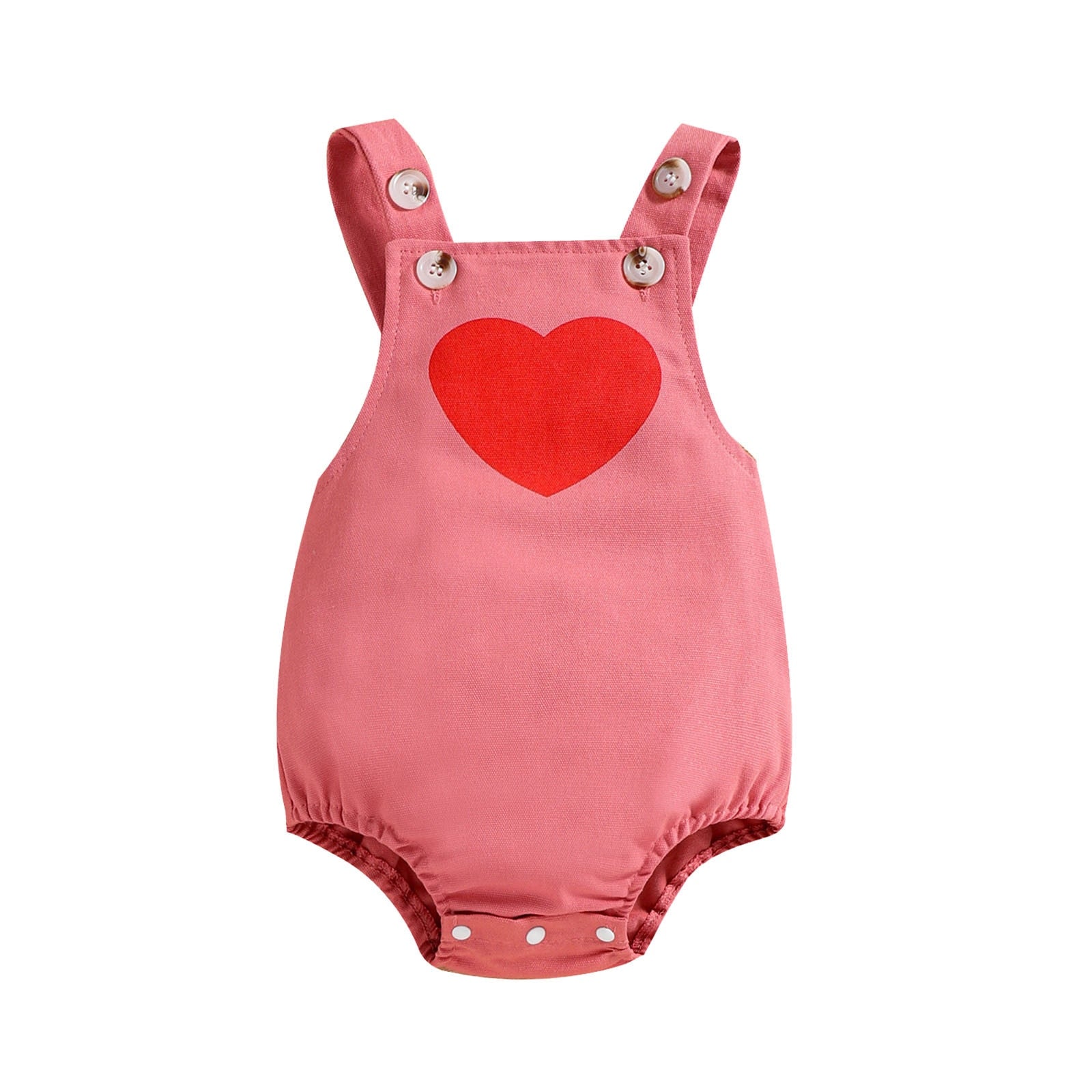 Heart Print Backless Baby Girl Romper - Princess Bodysuit for Infants, 0-12 Months