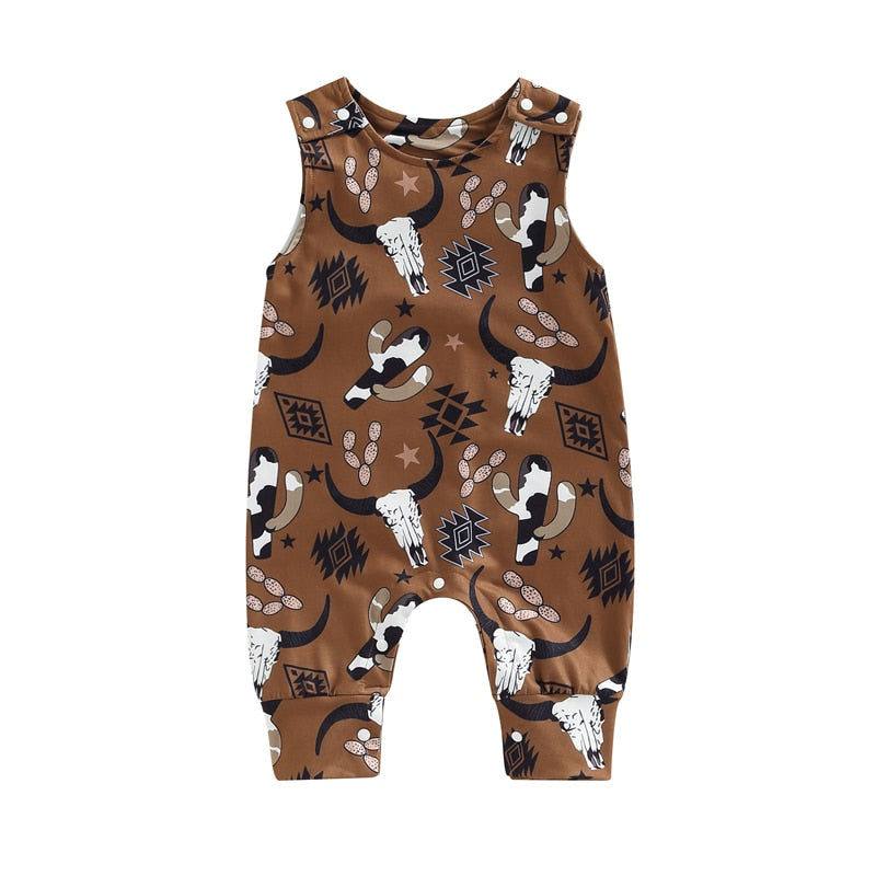 Adorable Summer Baby Boys Clothing - Sleeveless Cactus Print Jumpsuits