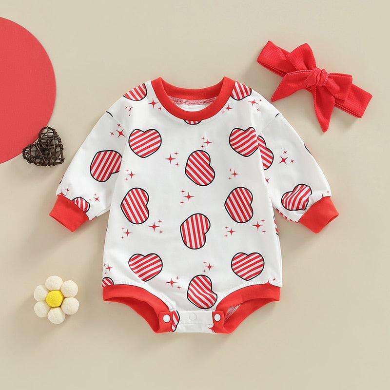 Lovely Autumn Newborn Baby Girls Valentine's Day Clothes