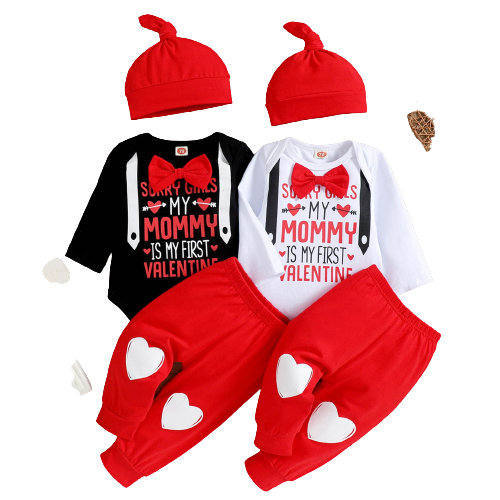Adorable Newborn Infant Baby Boys Clothes Sets for Valentine's Day Outfits