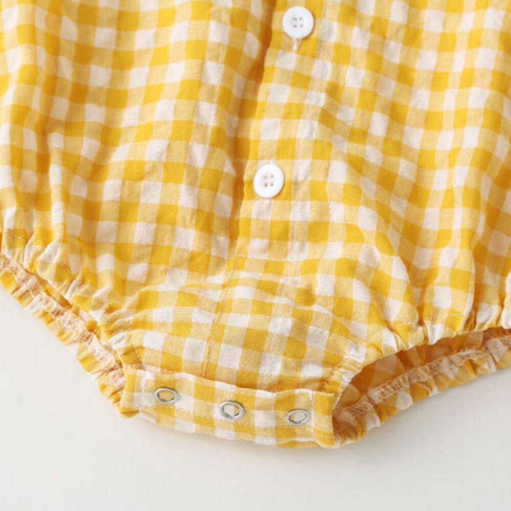 Summer Plaid Baby Bodysuit for Boys