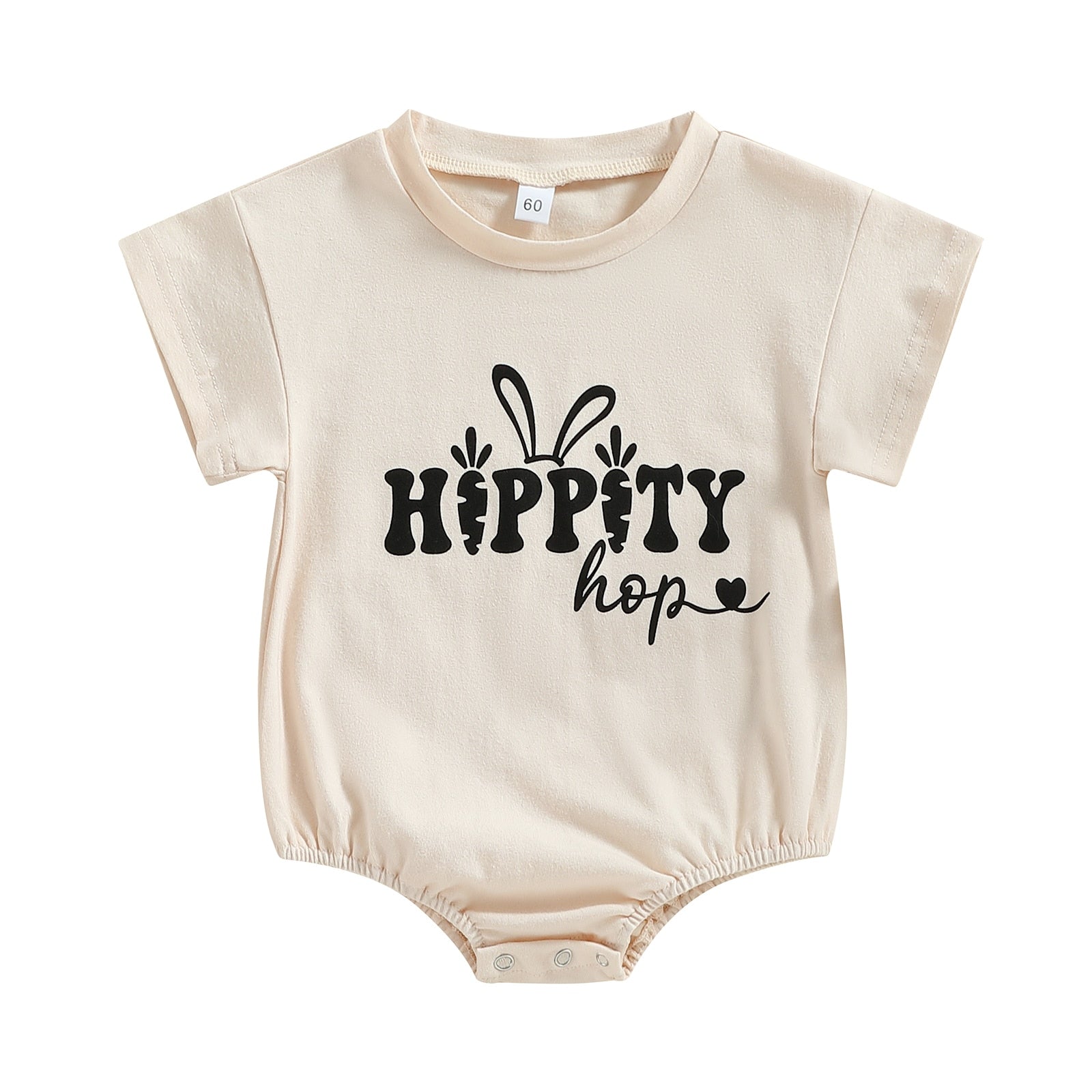 Easter Day Baby Romper with Cartoon Letter Print