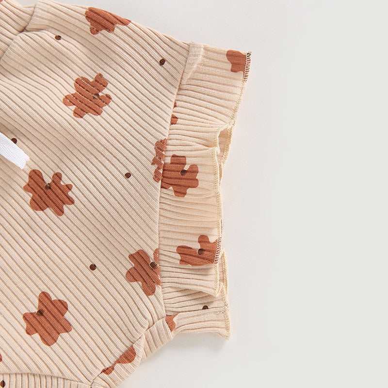 Floral Print Infant Baby Girls Summer Clothes Sets