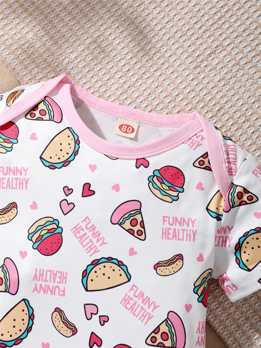 Cute Infant Girl Jumpsuit - Short Sleeve Patterned Bodysuit for Newborn Baby Girls