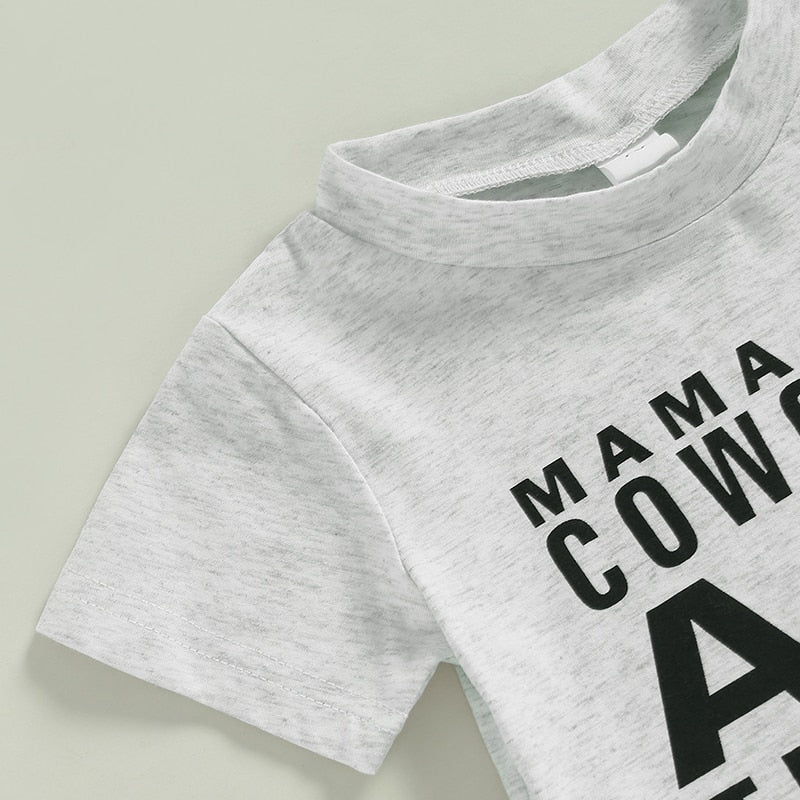 Fashionable Summer Clothing Set for Toddler Boys - Short Sleeve T-shirt and Elastic Waist Shorts