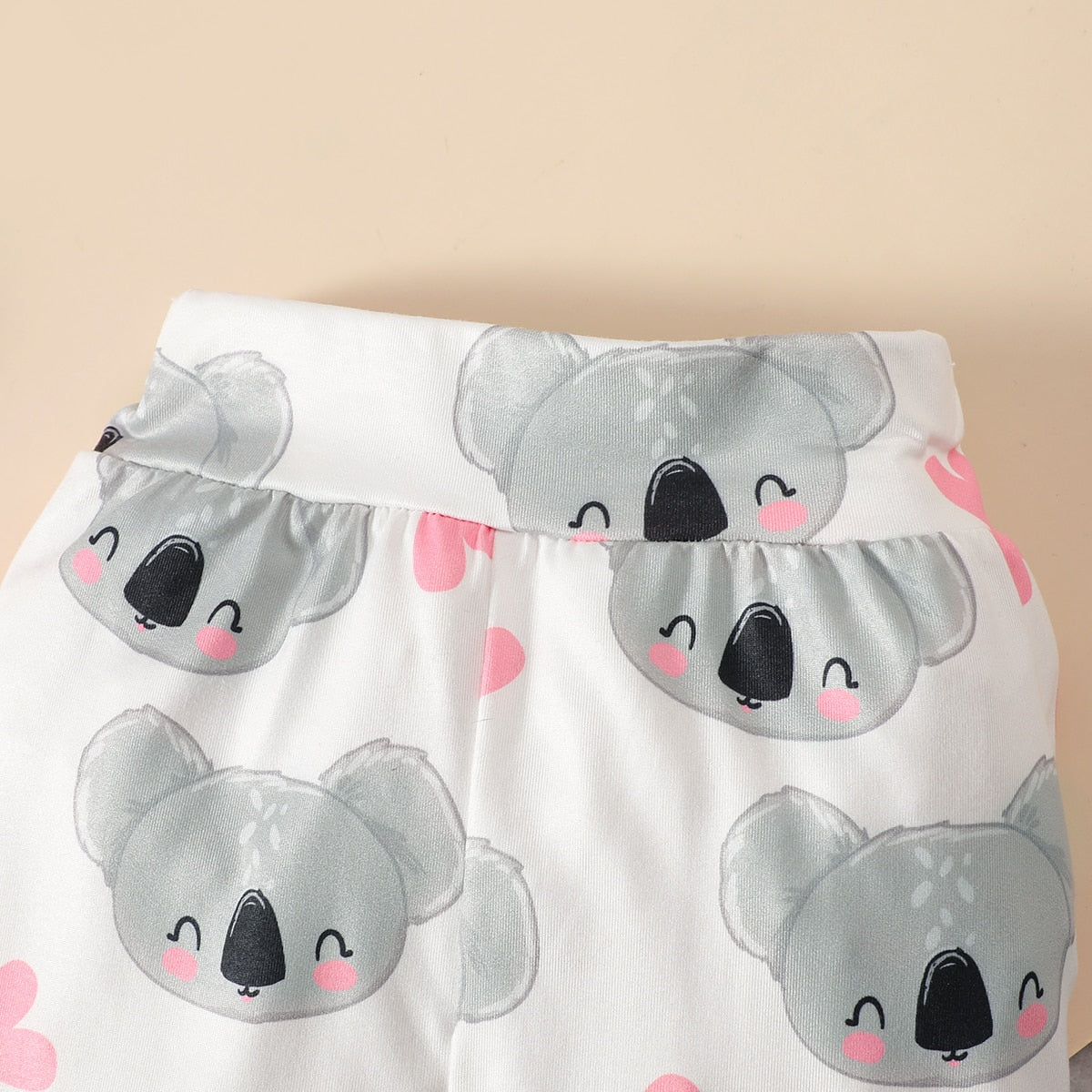 Toddler Baby Girls Clothes Set Splicing Romper+Cartoon Print Pants Outfits