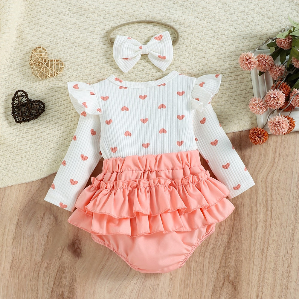 Cute and Comfy Baby Girl Bodysuits with Ruffle Sleeves and Flower Prints