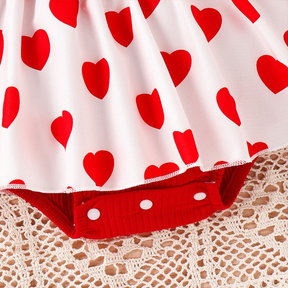 Adorable 3Pcs Baby Girl Spring Outfit - Long Sleeve Romper Dress + Headband Set