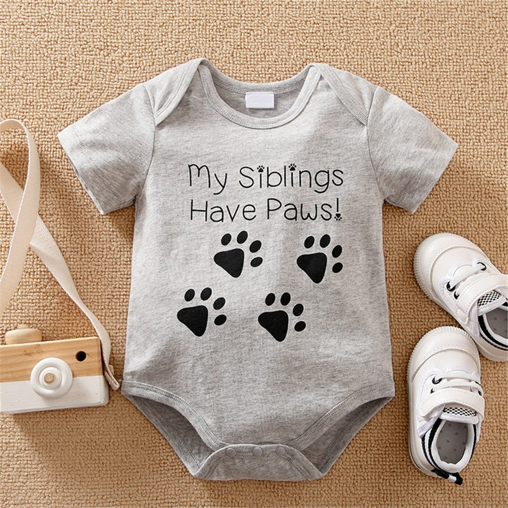 Cute Cartoon Short Sleeve Bodysuits for Newborn Girls and Boys