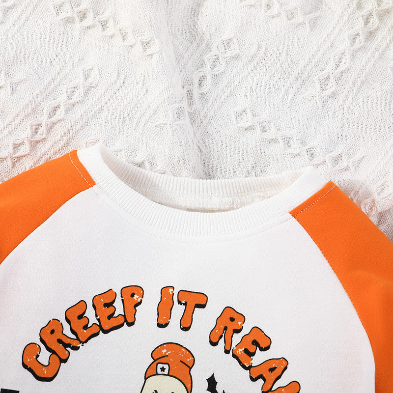 Infant Toddler Long Sleeve Round Neck Jumpsuit Triangle Ha Halloween