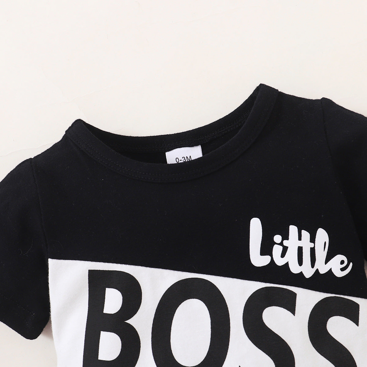 Adorable Boy's New Patchwork Boxer Romper for Playtime and Beyond