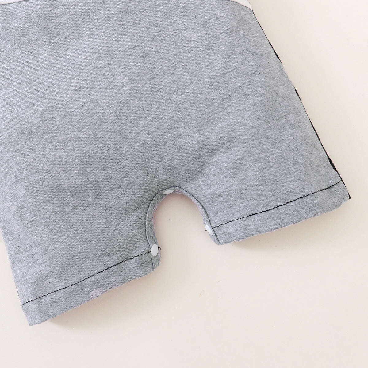 Adorable Boy's New Patchwork Boxer Romper for Playtime and Beyond