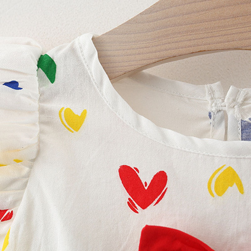 Western Style Girls' Summer Dress with Floral Print