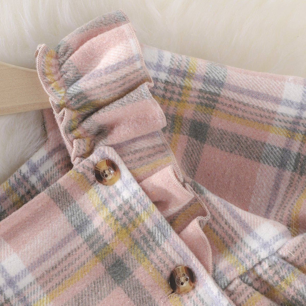 Trendy Plaid Ruffled Long Sleeved Girls Autumn Dress