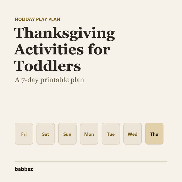 Thanksgiving Activities for Toddlers: A 7-Day Printable Plan