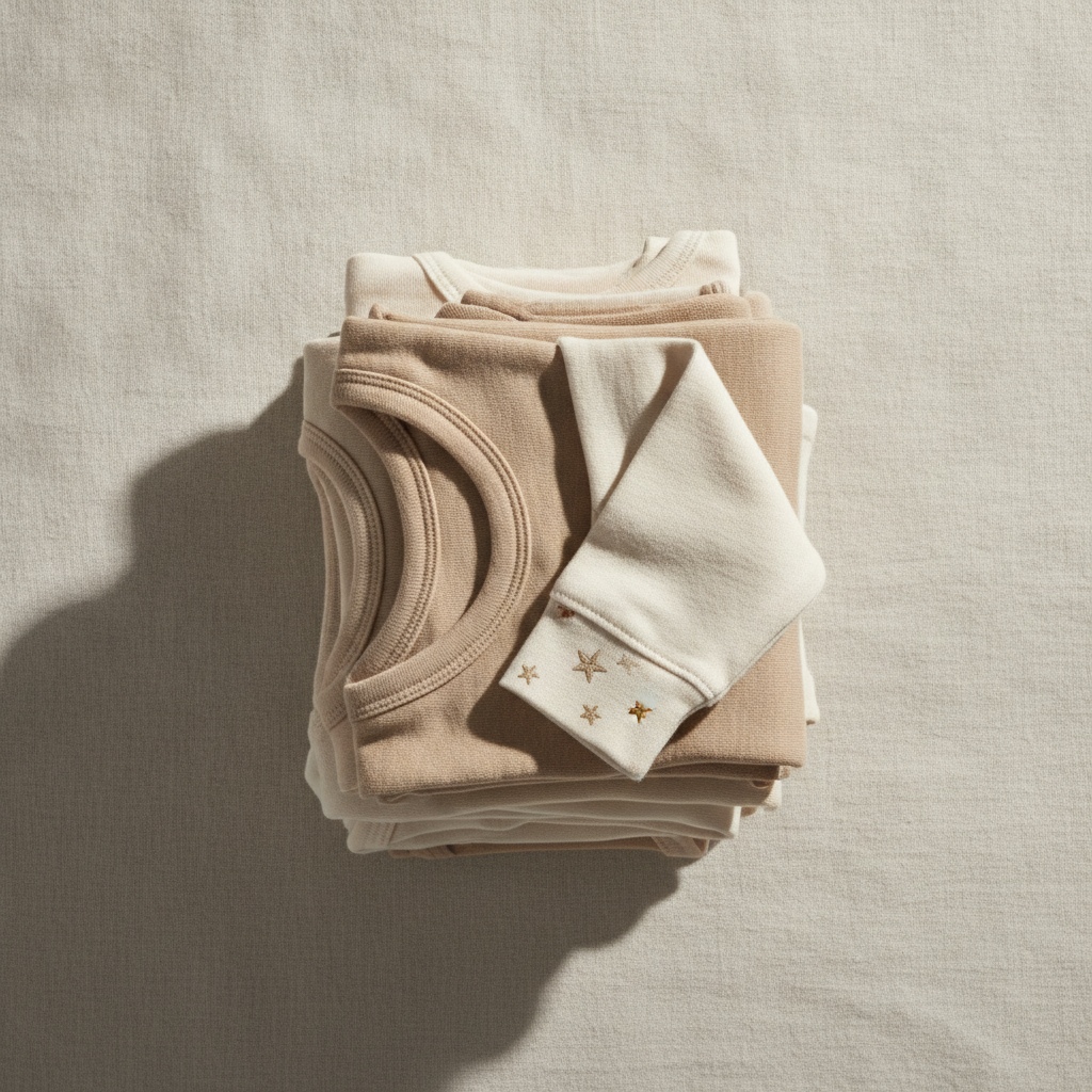 Flat-lay of baby clothing - how-to-wash-baby-clothes
