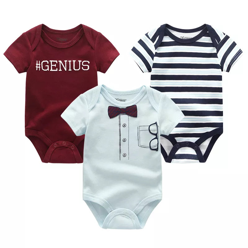 3Pcs/lot Baby Boys Rompers Fashion Short Sleeve Newborn Infant Jumpsuit Animal Kids Baby Girl Clothes