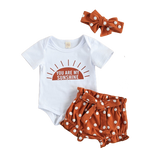 Adorable Baby Boys Girls Summer 3pcs Outfits Sets with Letter Print T-shirts, Floral High Waist Shorts, and Headband