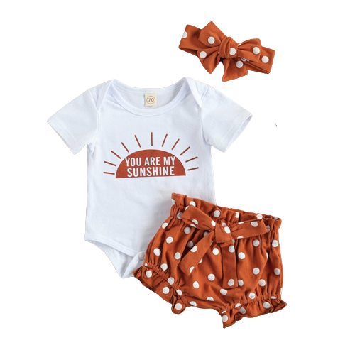 Adorable Baby Boys Girls Summer 3pcs Outfits Sets with Letter Print T-shirts, Floral High Waist Shorts, and Headband