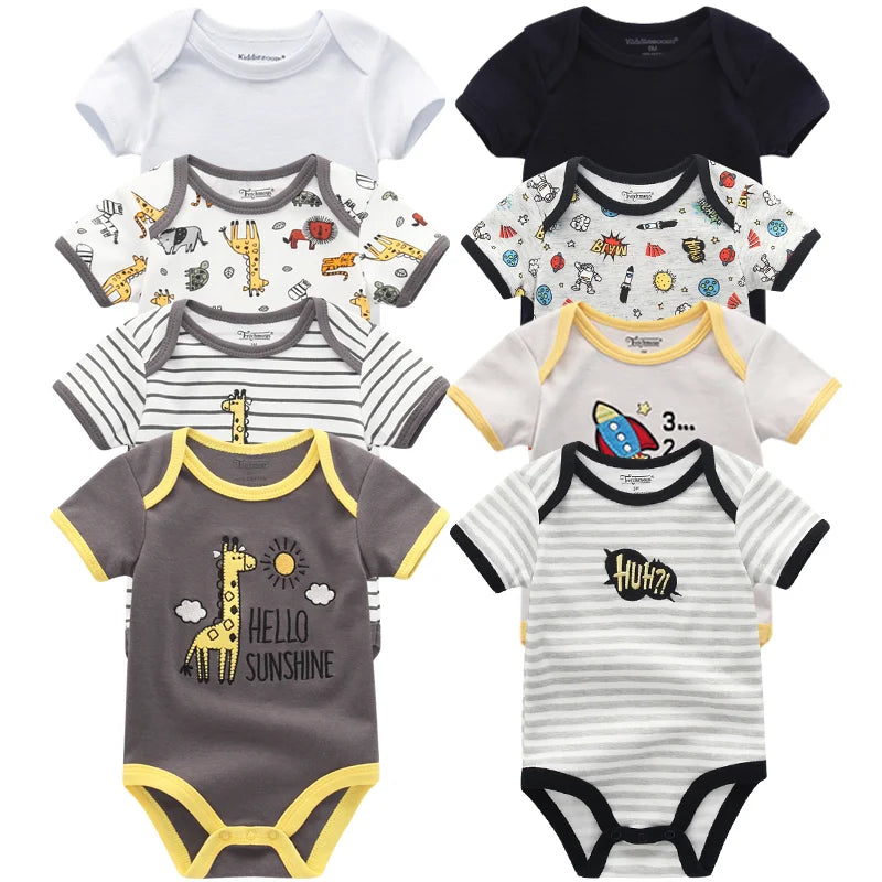 8PCS Baby Boy Summer Clothes Baby Romper Newborn Jumpsuit roupa infantil Clothing Set