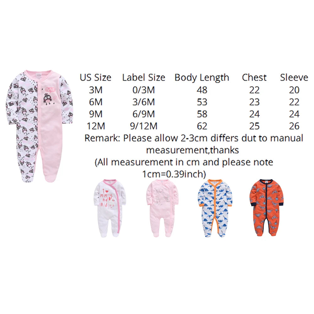 1pcs 3pcs 5pcs New Body Baby Girl Boy Pijamas bebe fille Cotton Breathable Soft ropa bebe Newborn Sleepers Baby Pjiamas