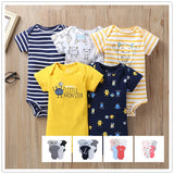 Babbez 5-Piece Unisex Newborn Baby Bodysuit Set - Comfortable and Conv
