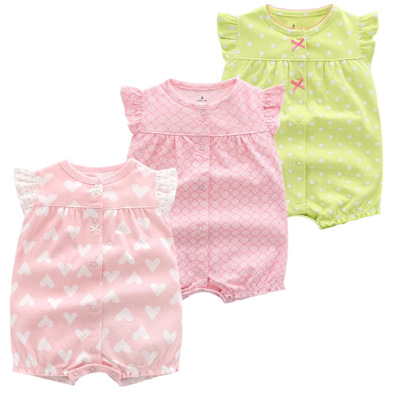 3PCS Newborn Baby Rompers: Summer Cotton Clothing for Infants