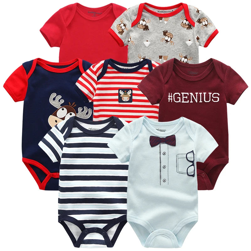 Top Quality 7PCS/LOT Baby Boys Girls Clothes 2022 Fashion ropa bebe kids Clothing Newborn rompers Overall baby girl jumpsuit