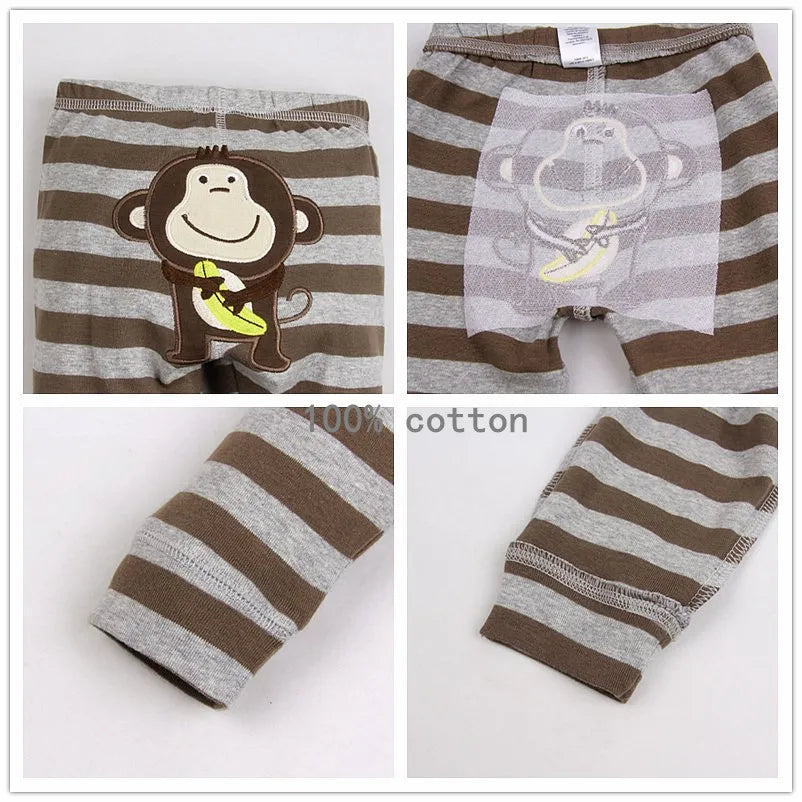 3PCS/LOT Unisex Cotton Spring Autumn Baby Pants Cartoon Baby Girls Boys Trousers Newborn Bebe PP Trousers Newborn Baby Clothing