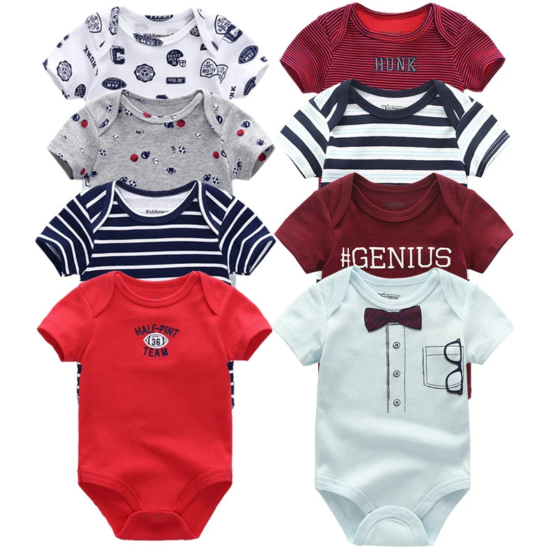 8PCS Baby Boy Summer Clothes Baby Romper Newborn Jumpsuit roupa infantil Clothing Set